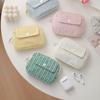 Large Capacity Flip Up Coin Purse Multifunctional Zipper Closure Lipstick Bag Square Shape Soft Material Makeup Bag