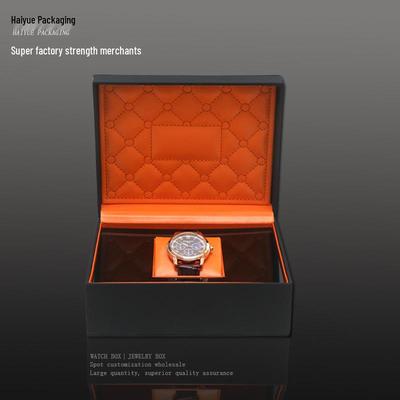 Caja de Relojes de Cuero PU con Textura Cepillada - Caja de Regalo Nueva para Exhibición de Joyería