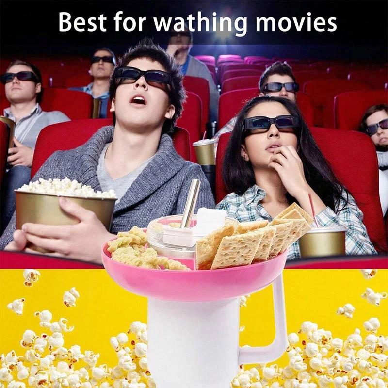 1PC Snack Schüssel Platten Reusable Für Stanley Tumbler Tasse 40Oz Zubehör Kompatibel Fach Teiler Container Lebensmittel Halter Outdoor