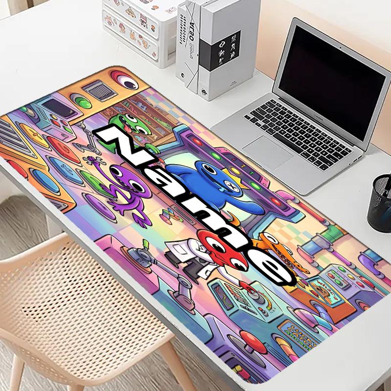 Custom Name Personalized Game Rainbow Friends Pattern Mousepad, Laptop PC Desk Mat, Decorative Desk Mat for Home Keyboard Pad Gift