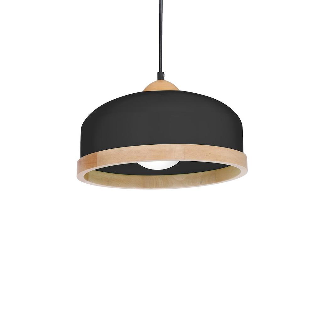 Lampa Wisząca Studio 1 E27 Czarny Wood Milagro Mlp8851