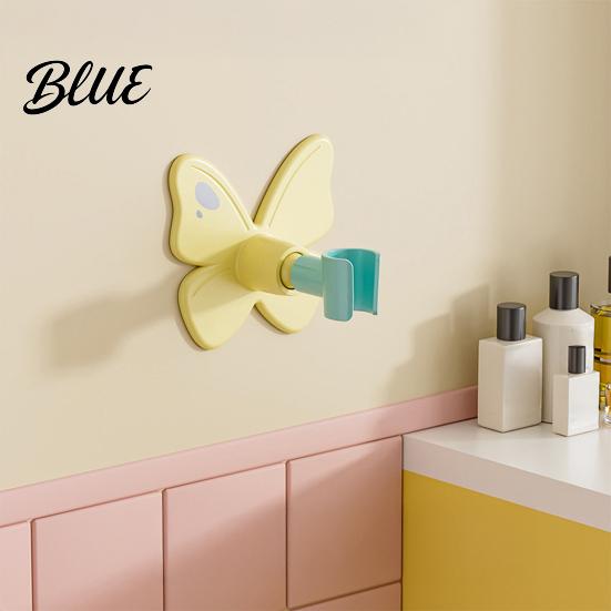 Bathroom Wall Organizer Bracket Universal Mounted Self-adhesive Head Holder Butterfly Shower Handheld Stand Adjustment Waterproof