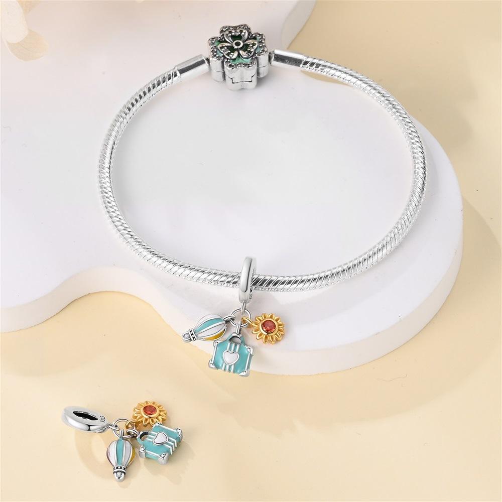 Argint 925 Original Stil DIY Accesorii Bijuterii Argint Sterling 925 Pandantiv Mărgele Floare Bicicletă Cameră Pandantiv Brățară cu Mărgele Bijuterii Cadou