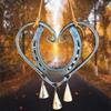 Lucky Love Wind Chime Retro Horseshoe Wind Chime Wall Hanging Ornament Metal Heart Shaped Decor for Patio Outdoors Garden Window