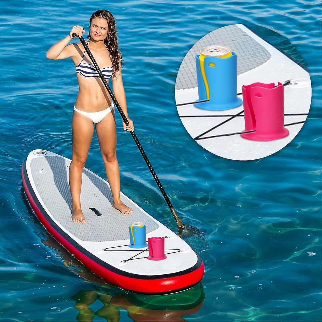 4 Stück Paddle Board Getränkehalter Kajak Becher Dosenhalter Mit Seil Befestigt Surfbrett Wasserflaschenständer Bier Angelzubehör