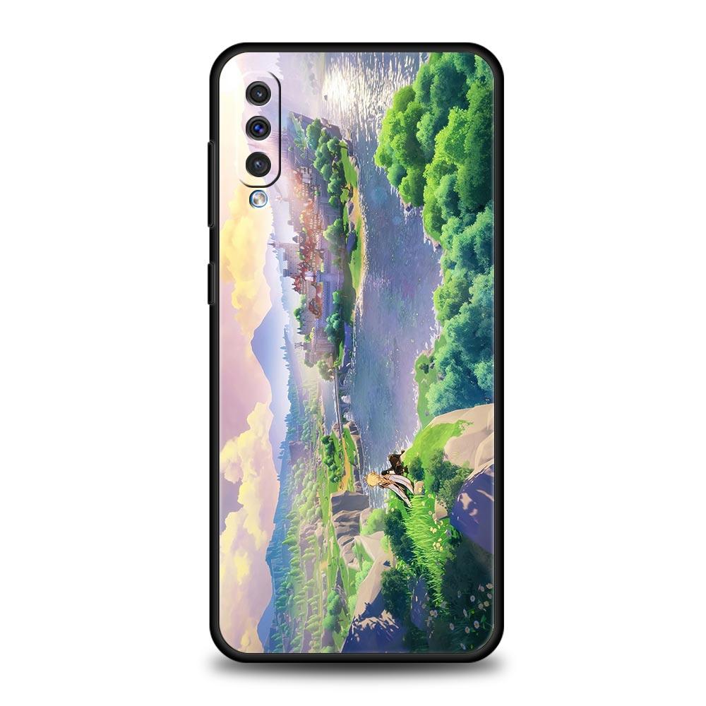 Etui na telefon Genshin Impact landscape do Samsung A54 A52 A14 A50 A70 A10 A30 A40 A20S A20E A02S A12 A22 A34 A42 A32 5G A04s