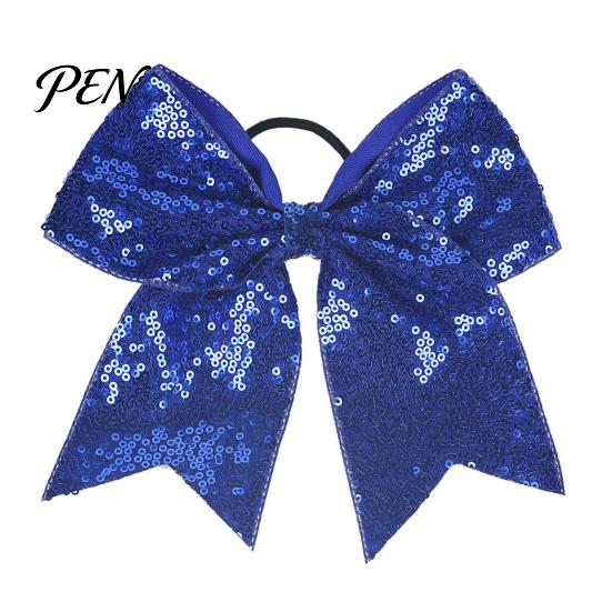 Hair Accessories for Cheer Sequins Bows, Elastic Tie, Large Cheerleading Sequin Bows Band Ponytail Holder, Glitter Scrunchies Women Girls Teens