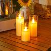Simulation Glass Electronic Candle Light Proposal Confession Birthday Party Tabletop Ornaments Props Scene Layout Decoration