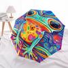 1pc Froggy Colors Automatic Folding Umbrella, Lightweight Retractable Compact Travel Umbrella, 8-Rib Sturdy Frame, Fine Outdoor Umbrella110