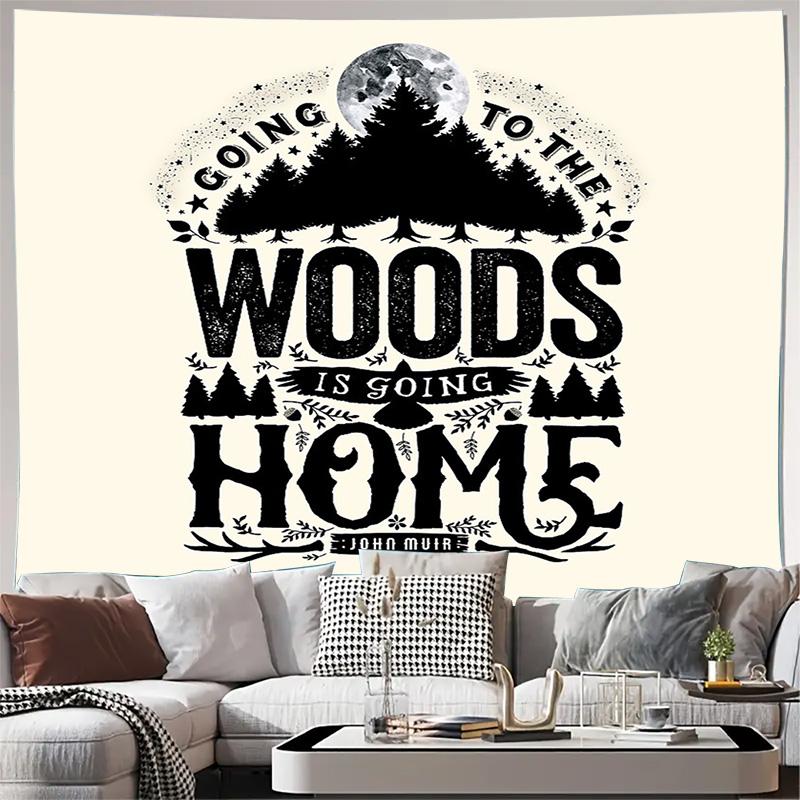 

unframed Boho Tapestry Nature Forest Mountain Landscape Wall Hanging Room Decor Aesthetic Home Textile Large Wall Art 74x94cm(29x37in)