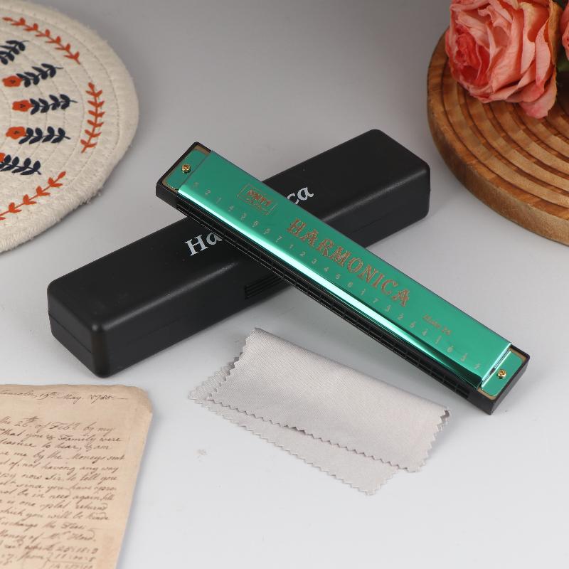 Harmonica Key Of C 24 Hole Diatonic Harmonica C With Case For Beginner Students Kids Gift Blues With Case
