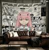 Franxx Wall Tapestry Aesthetic Wall Hanging Printed Fabric Blanket Decorative Tapestries For Bedroom Living Room Home Decor