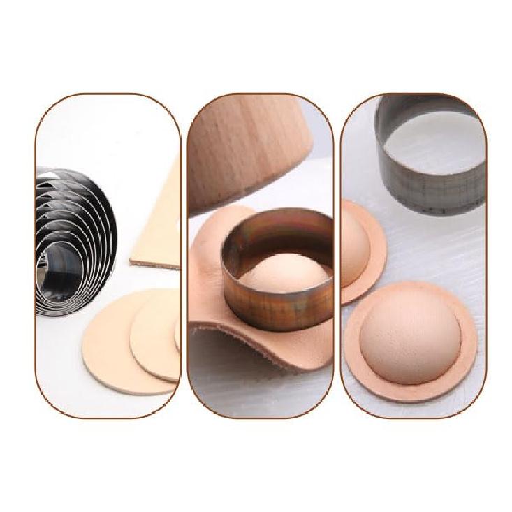 8Pcs Leather Hole Punch Die Round 2560mm Hole Hollow Punch Cutting Leather Circle Punch Punching Die Alloy Steel Deform Prevention Punching Tools
