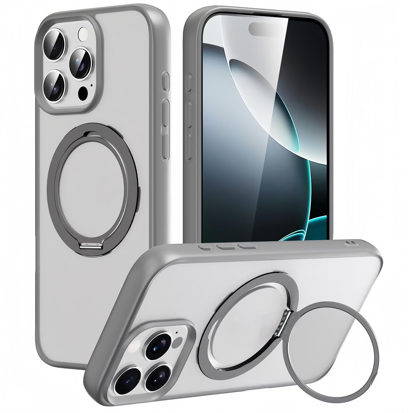 

For iPhone 15 Pro Max Case Compatble with MagSafe Rotating Kickstand TPU+PC Phone Cover A