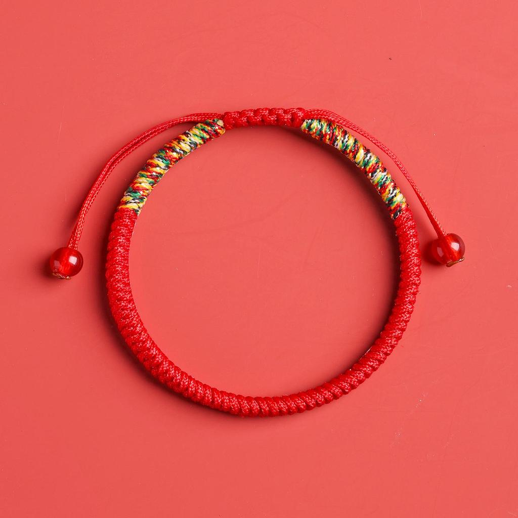 Handmade Zodiac Year of the Horse Red String Bracelet - Ethnic Style Woven Thread for Men & Women