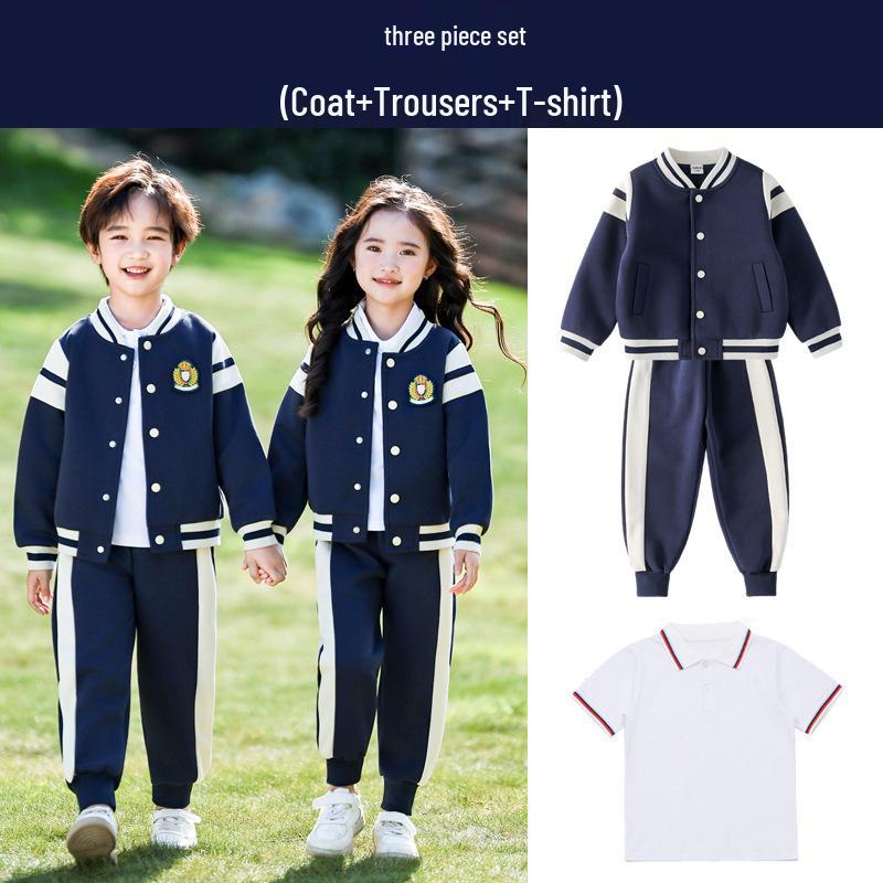 Children's Autumn & Winter Windbreaker Set: School & Kindergarten Uniform, 3-Piece Sportswear.