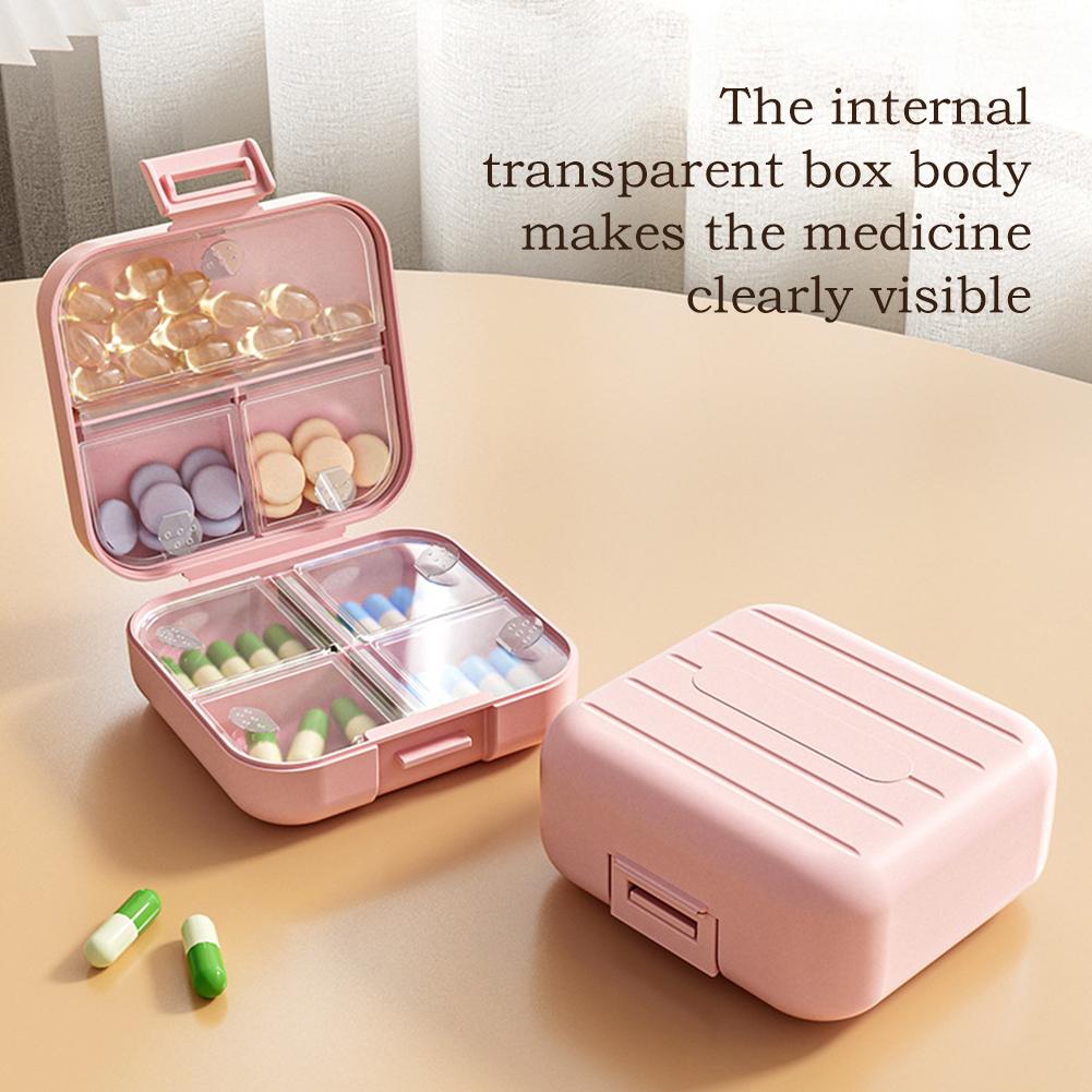 Kleine Pillenbox mit Fächern Tragbare Pillendose Auslaufsicher Medikamenten-Pillenspender Reise Ältere Tägliches Pillenmanagement