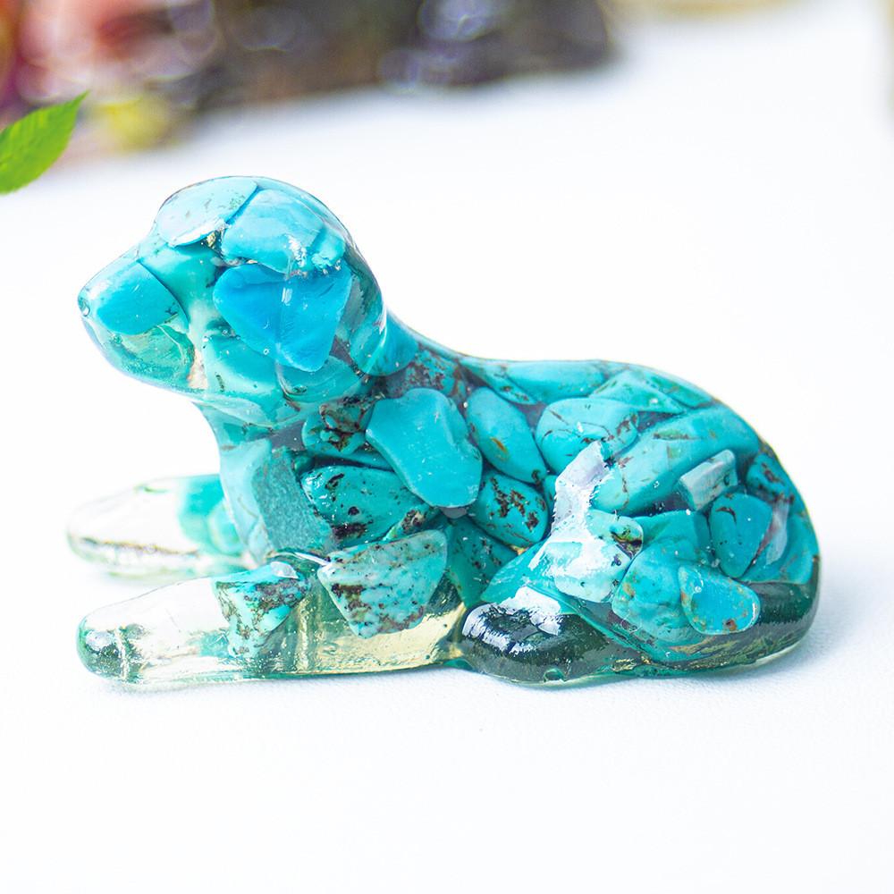 White Crystal Resin Dog Statue With Modern Design For Living Room Decor Gift