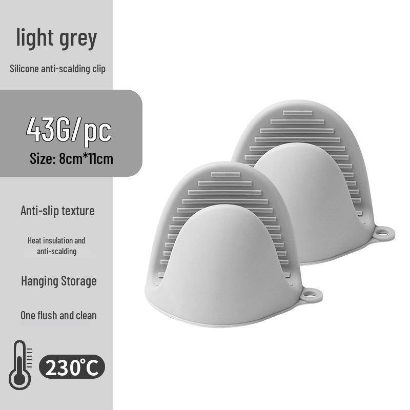 Vysokoteplotní silikonové rukavice proti opaření pro troubu, gril a mikrovlnnou troubu - Tepelně izolační klipy na ruce