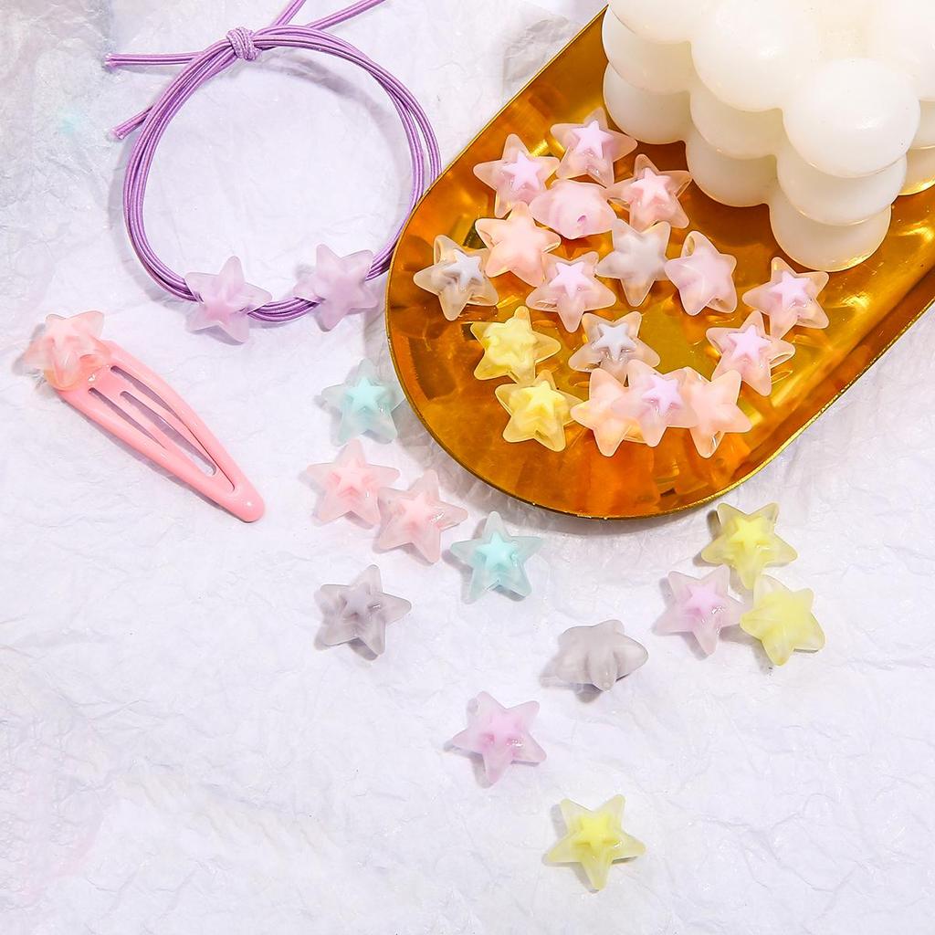 Akrylové korálky na polevu s mezerami Průhledné korálky ve tvaru květin/srdce/hvězdy pro výrobu šperků, příslušenství k náhrdelníkům