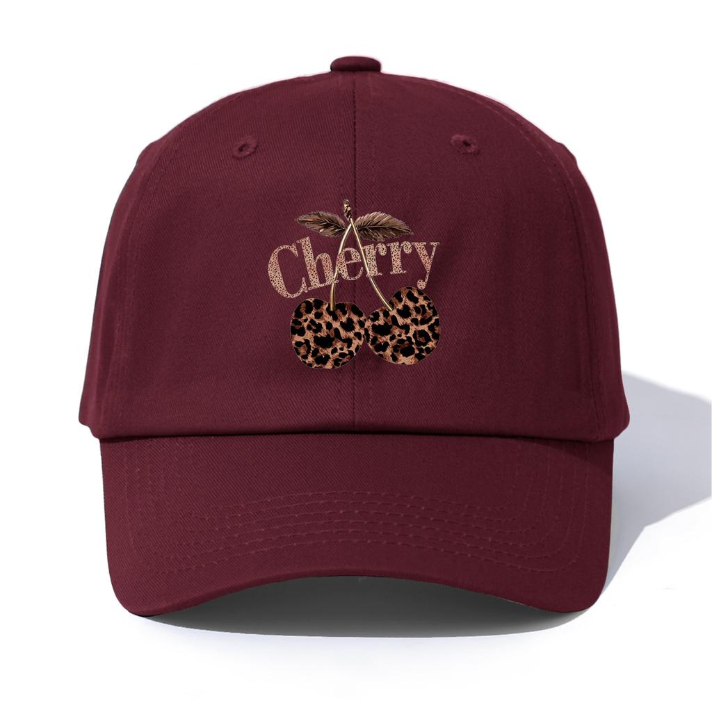 1pc CHERRY Print Baseball Cap for Adults, Minimalist Retro Style Casual Soft Adjustable Dad Hat, Perfect As Gift