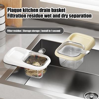 Suction Cup Drainer with Storage Rack Sink Basket Drain Basket Filter Sink Accessories for Waste Clog Prevention Home Apartment