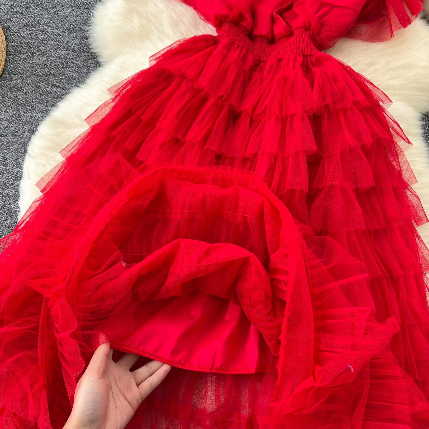 Винтажное базовое платье с круглым вырезом и коротким рукавом — фото 17