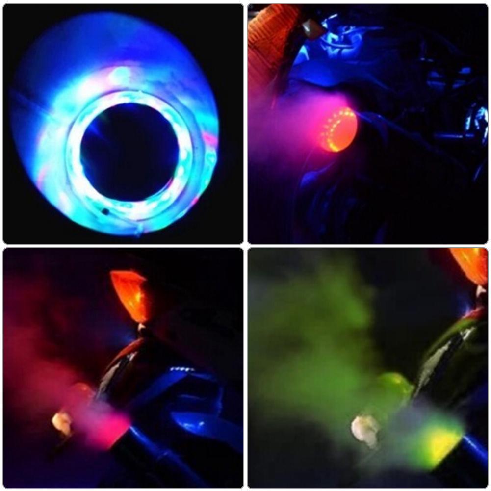 1Set Car Motorcycle LED Light Exhaust Pipe Lamp Warning Firing Indicators Scooter Refit Torching Light