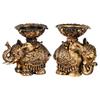 2Pcs Vintage Embossed Elephant Statue Candle Holder Antiqued Resins Elephant Tealights Candlesticks Wedding Home Decors