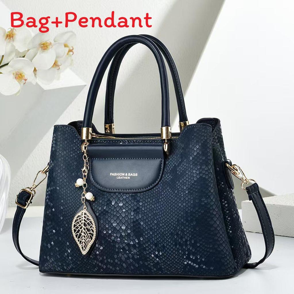 Pu Snake Skin Handbag With Zipper Closure For Daily Casual Use