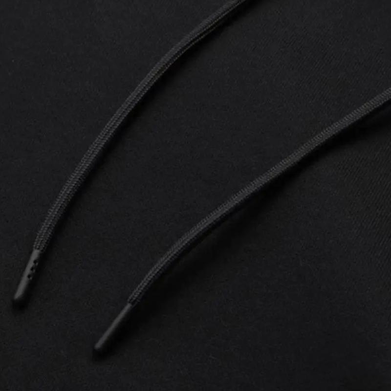 Li Ning Logo Buchstaben Print Trendy Locker Lässig Vielseitiger Fleece Pullover Langarm Kapuzenpullover Herren Hoodies Schwarz YWDV375-3