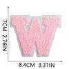 Roaring Sky A-Z Pink Chenille Embroidery Patch: 7cm Iron-on Sticker for Bags