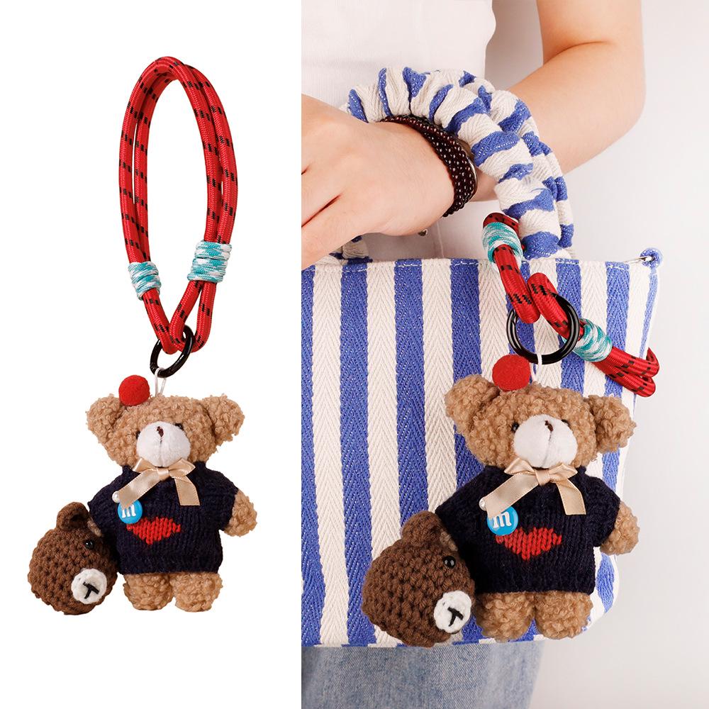 Adorable Puppy Plush Pendant Keychain - Cute Bag Charm for Couples
