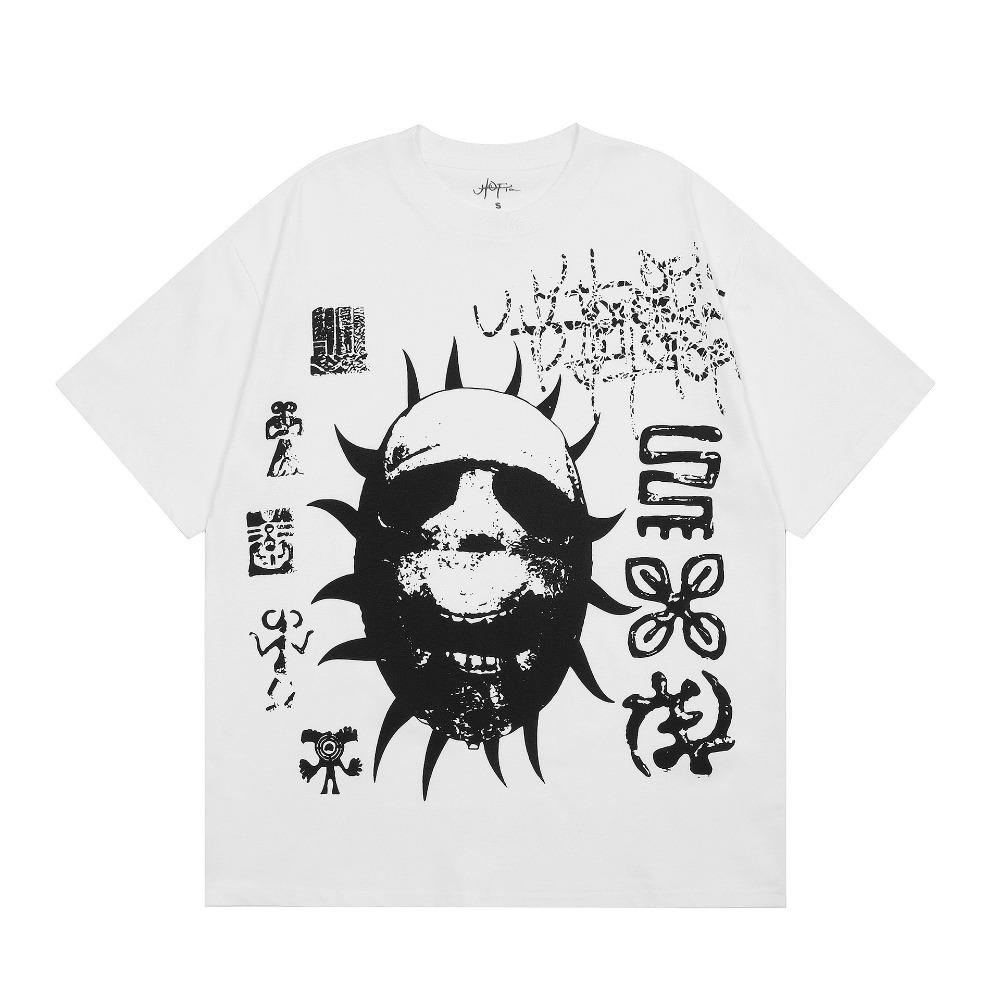GLYDE Cactus Utopia Joint Album Printed Short Sleeve Summer Casual Round Neck Y2k Men Clothed Oversized T-shirt
