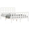 VidaXL Bed Frames with Headboard White Small Double Solid Wood 3192072