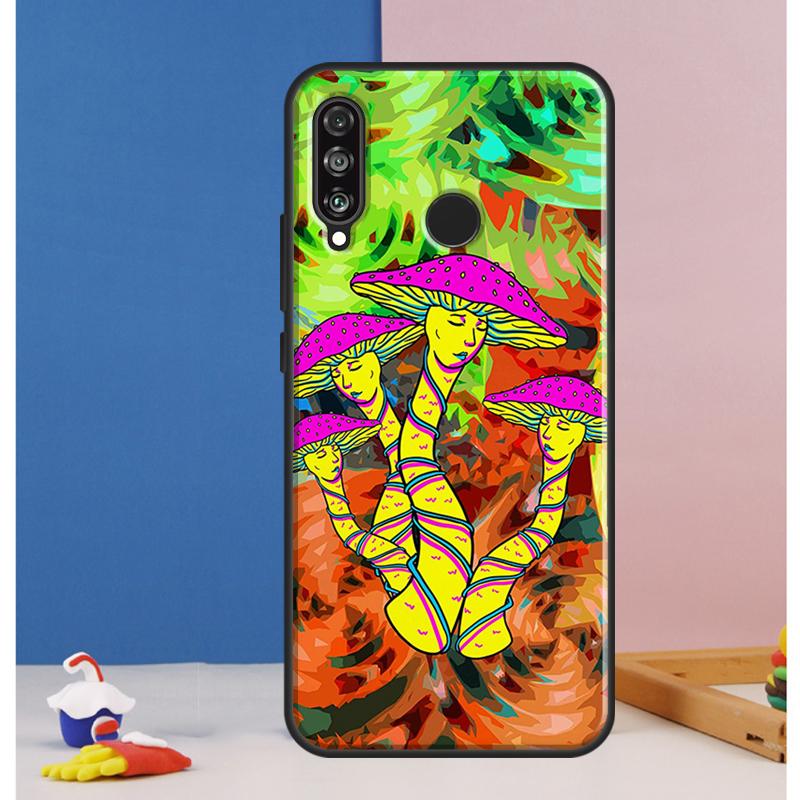 Mushroom Psychedelic Trippy Frog Case For Huawei Nova Y73 Y72 Y70 Y90 Y60 Y61 Y91 12s 12i 11i 8i 9 10 SE P30 P40 Lite P60 Pro