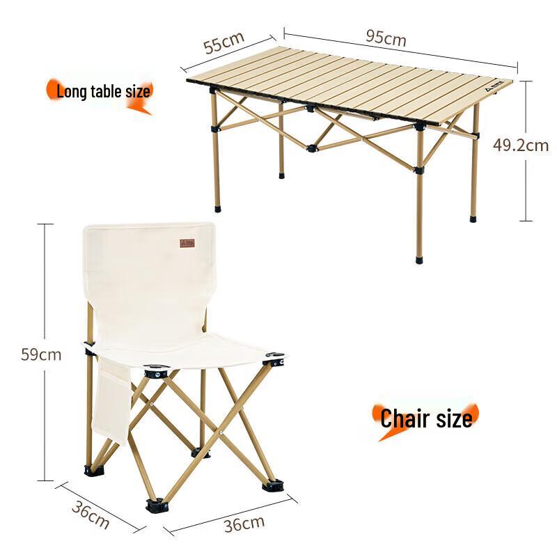 Outdoor Folding Camping Table and Chair 5-Piece Set
