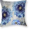 Short Plush Floral Pillowcase Blue Decorative Pillow Cover Flower Farm Cushion Cover Home Sofa Decoration