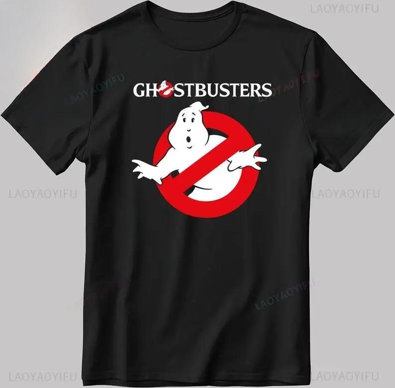Movie Ghostbusters Print Short Sleeve Solid Cotton Unisex Unisex Tshirts Funny Graphic Crewneck Tops Big Size T Shirt Male Tops