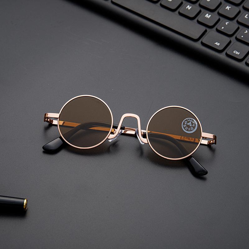 Shatar Round Crystal Sunglasses For Men Driving Small Size Internet Celebrity Model Glasses  Women Metal Framework High-Quality