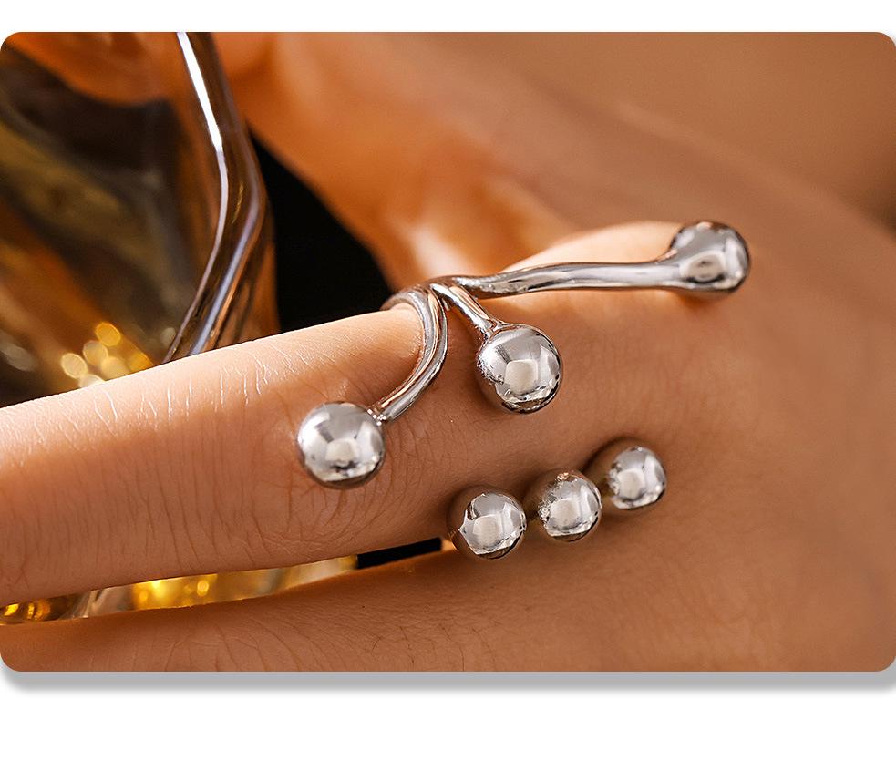 18K Gold-Plated Creative Titanium Steel Ring with Spherical Design