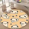 1PCPug Pattern Office Round Area Rug,  Mat Suitable For Office, Under Office Chairs Bedroom Living Room Home Decor, Room Deco