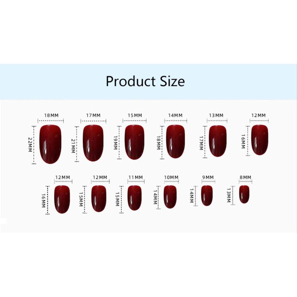 Wearable Short Round Head False Nails Detachable Press-on Nails New Solid Color Fake Nails  Women