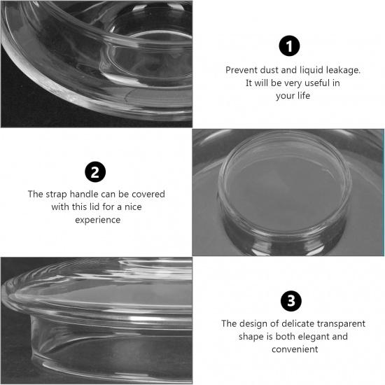 Luxshiny 2pcs Glass Teapot Replacement Lids:Tea Cup Covers, Teapot Covers, Teapot Lid Replacement, Clear Tea Kettle Lids Tea Pot Lids, Glass Teapot