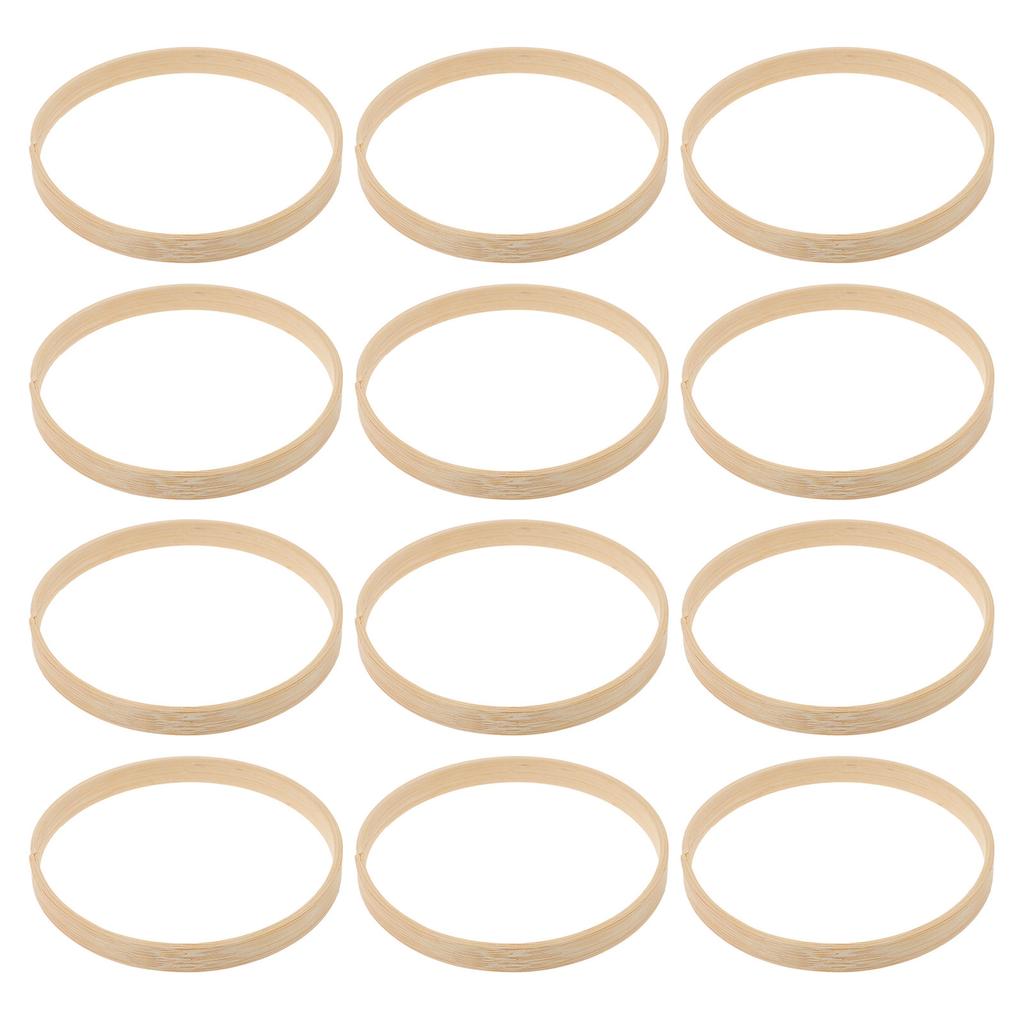 12Pcs 26Cm Round Bamboo Craft Rings Eco Friendly Dream Catcher Accessories for Macrame Lace Fabric Covering Home Decor
