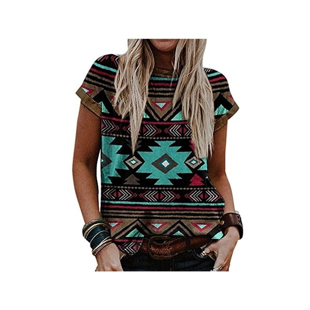 Sommer Geometrie Westlichen Ethnischen Stil T-shirt 3D Drucken Frau Streetwear T Shirts Harajuku Übergroßen Tees Tops Frauen Mädchen Kleidung