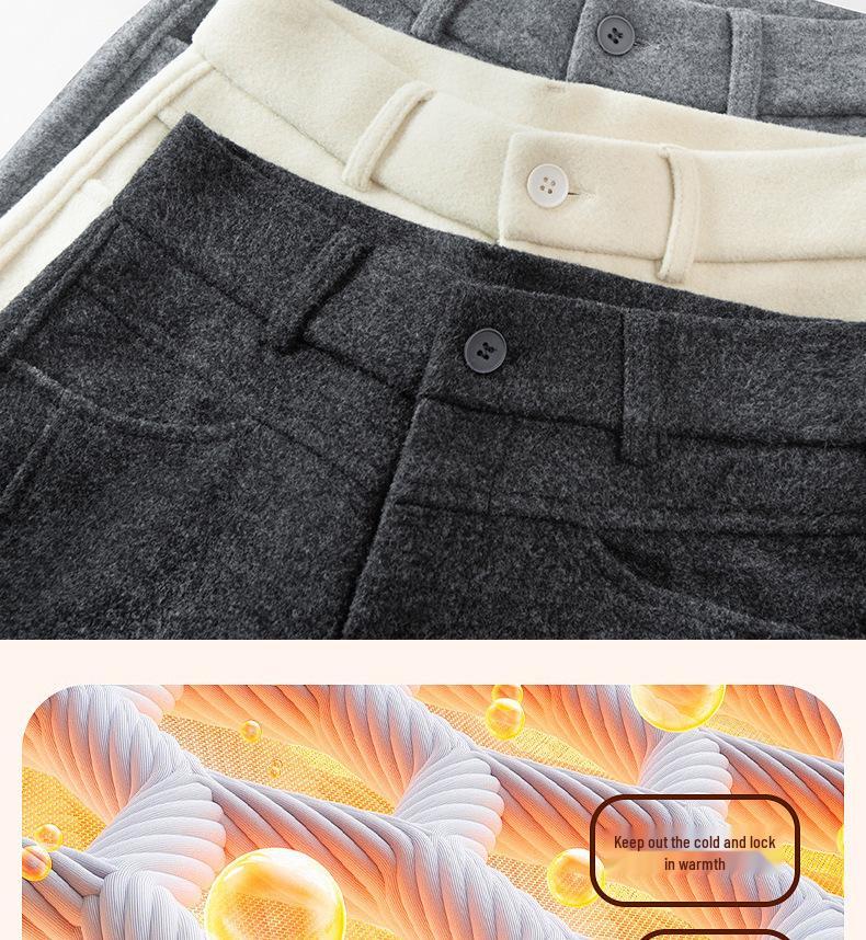 Elegant Minimalist High-Waisted Wool Wide-Leg Pants for Women - Autumn/Winter 2025 Collection