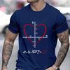 Men's T-Shirt Heart Equation Romantic Math Nerd Geek Love Gift Printed T-Shirt Summer Casual Tee T-Shirt for Men 2025 New Tops