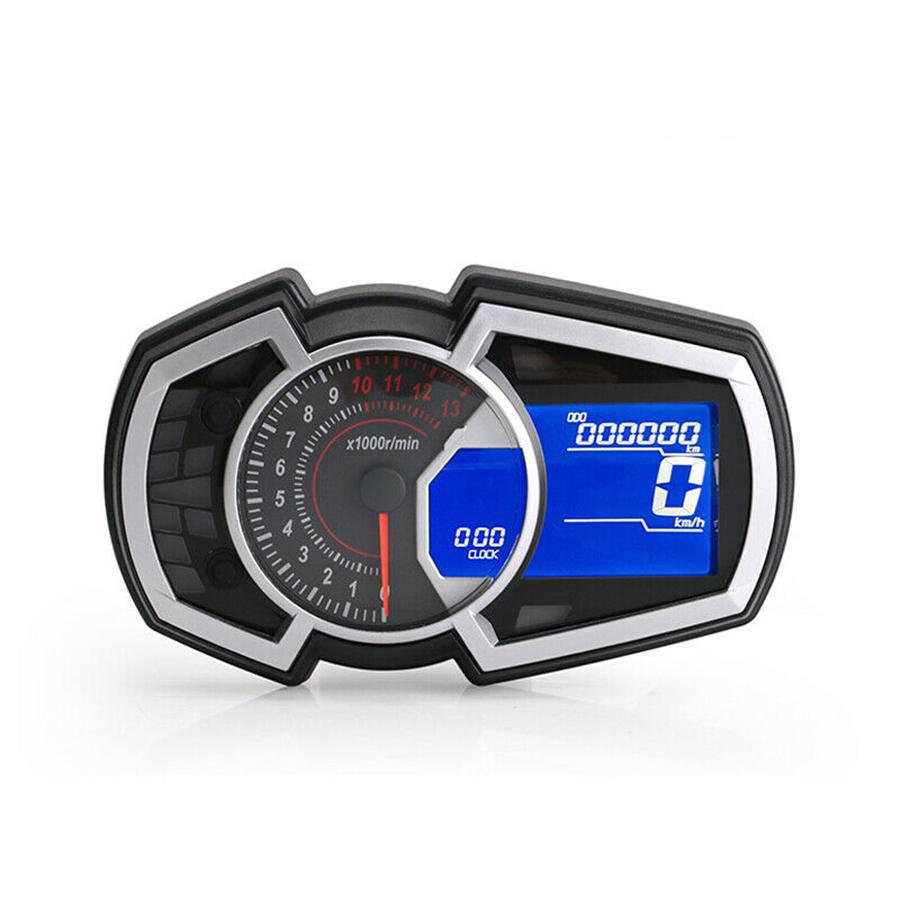 12V 13000Rpm Universal Lcd Motorcycle Speedometer Odometer Rpm Speed Fuel Gauge
