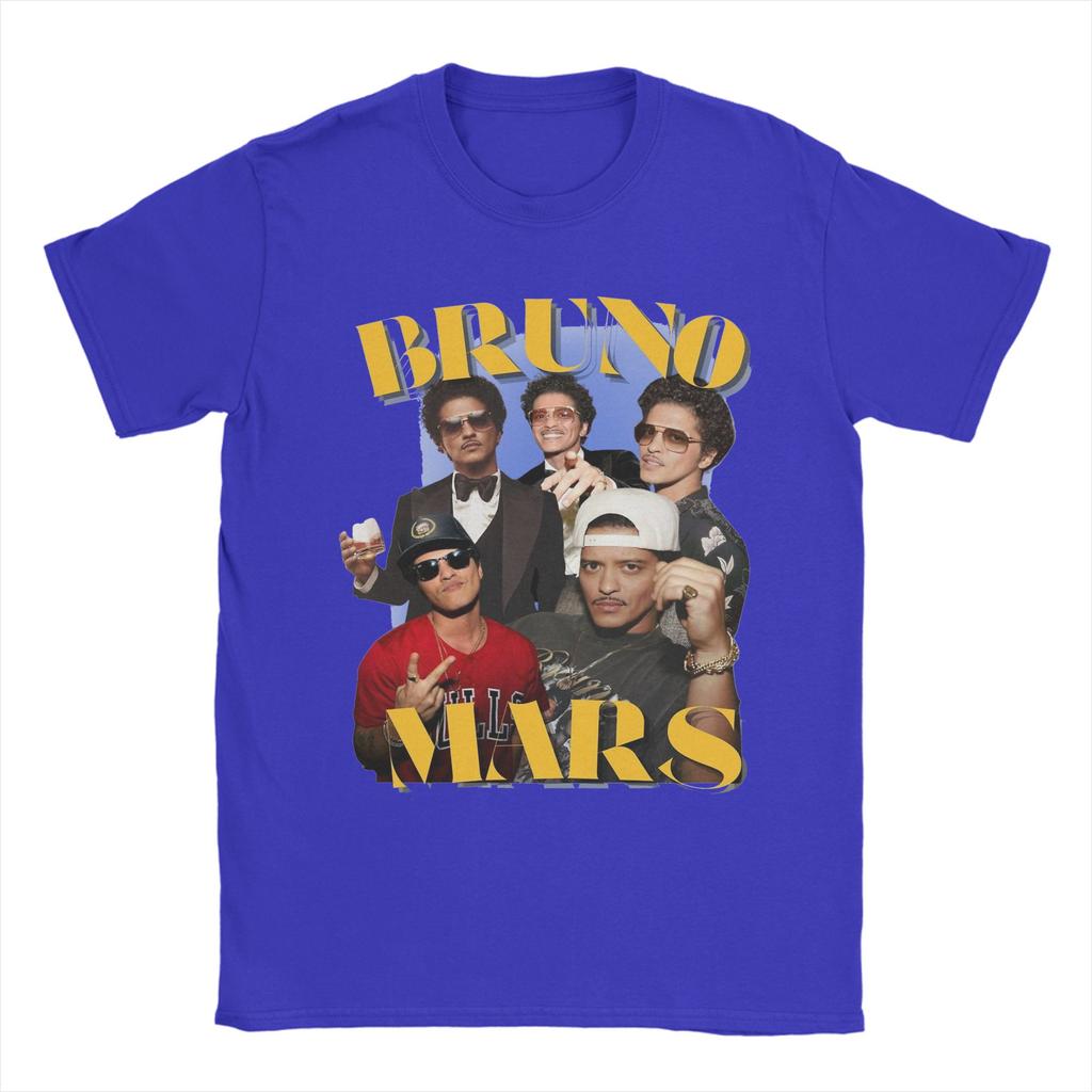Bruno Mars Chanteur T-shirt Homme T-shirt Drôle Manches Courtes Col Rond T-shirts 100% Coton Hauts Graphiques